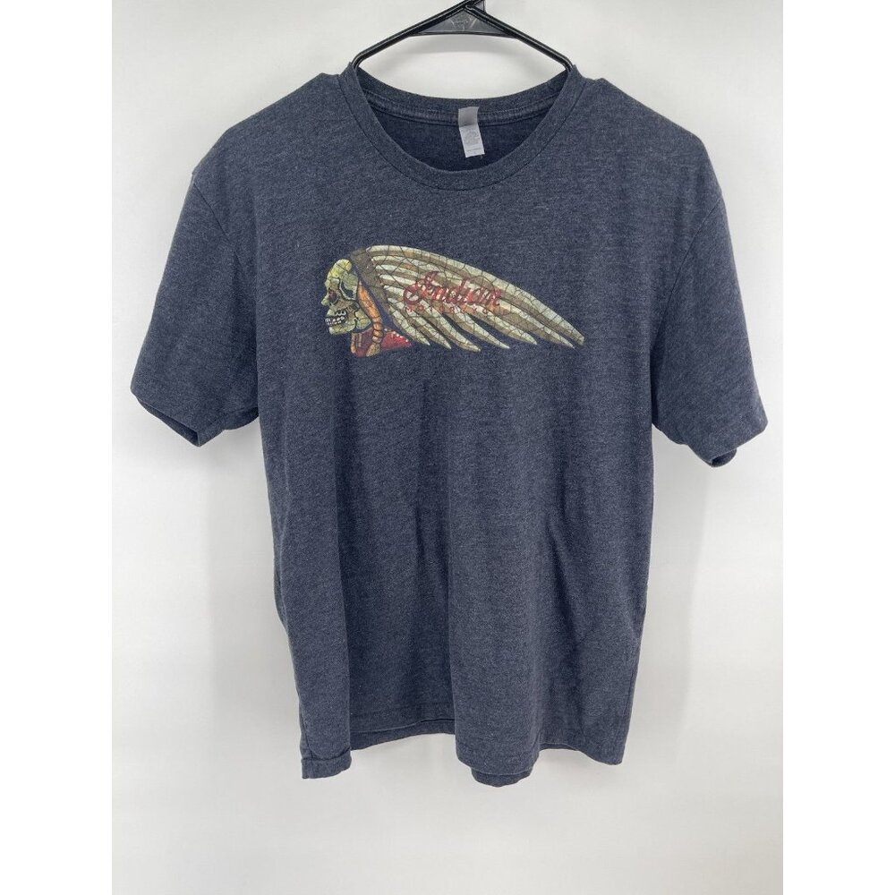 INDIAN MOTORCYCLE LOGO GRAPHIC T SHIRT‎ Womens Lg Biker Moto Bikercore Gray